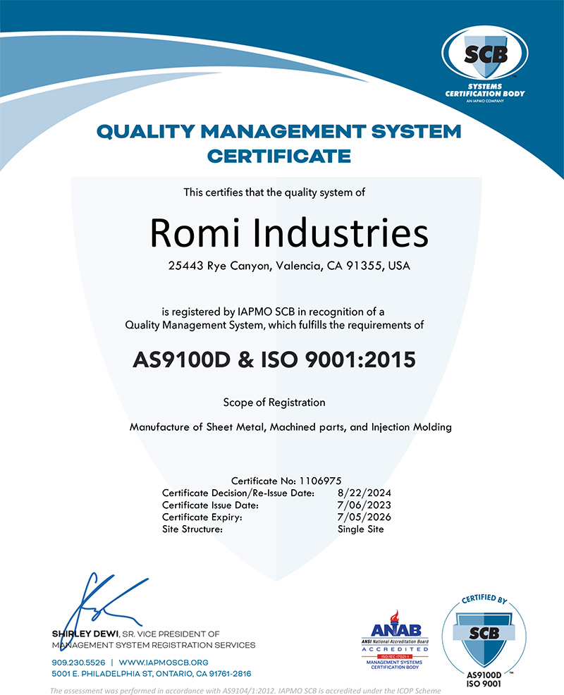 iso 9001 as9100 certificate